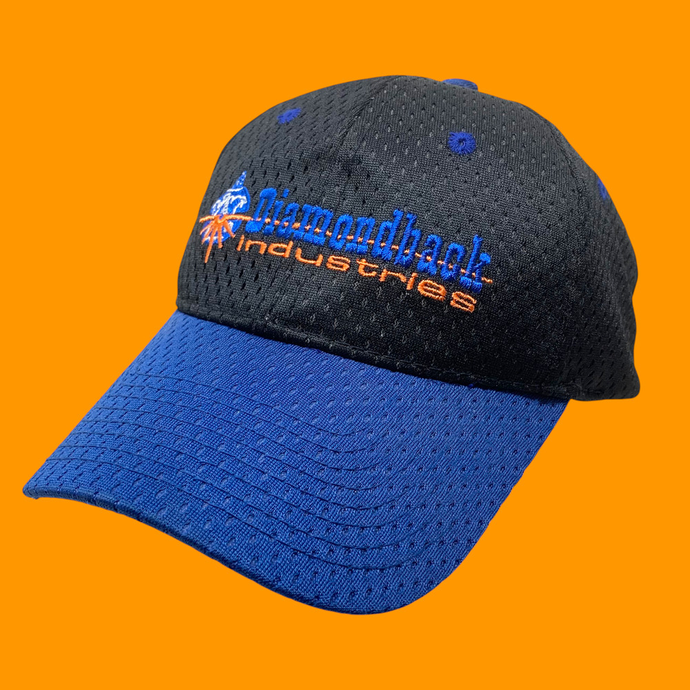 NEW Diamondback Industries Strapback Cap Dad Hat Blue Black Vented Nylon NWOT